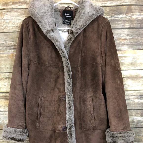 Coats | Dennis Basso Suede Leather Coat 